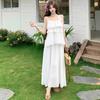 French purple suspender long dress female summer loose and thin lazy style big skirt elegant dress knee fairy skirt