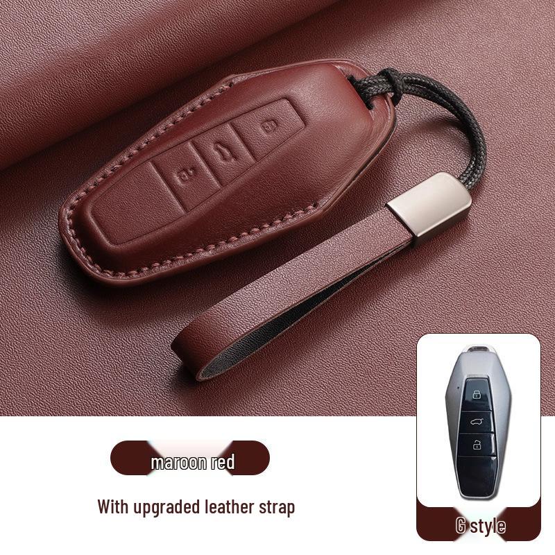 Chery iCAR 03/2026 EQ7 Key Case, Full Cover Cowhide Shell with Buckle