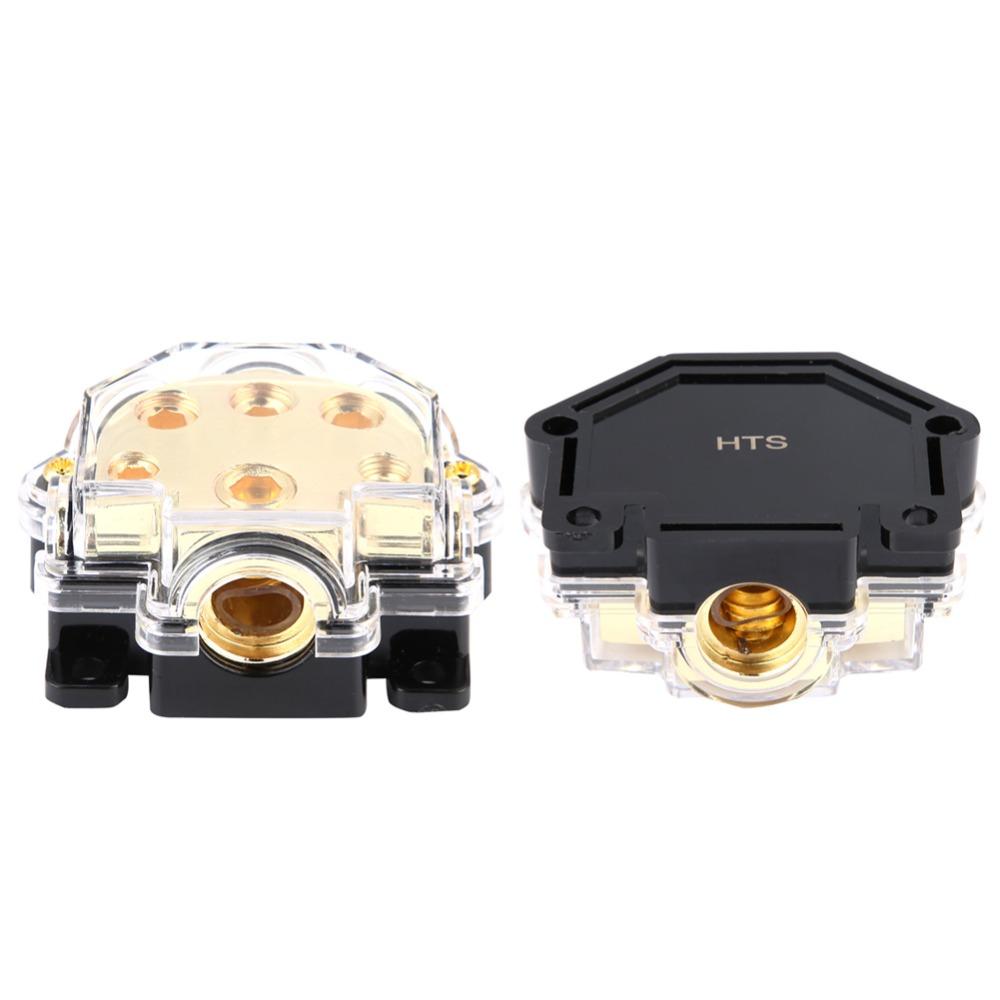 1 in 5 Way Out Power Distributor Block Outlet 1 * 2GA+2*4GA+2*8GA Fuse Holder  Automobile Vehicle