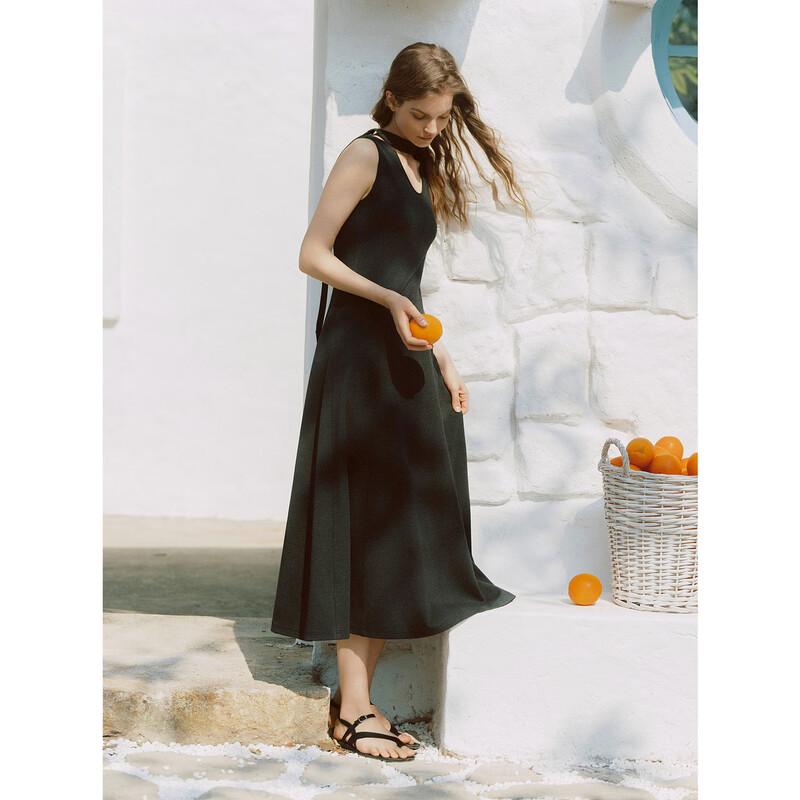 ELLE French Style Sleeveless A-Line Knit Dress
