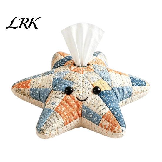 Clownfish Tissue Holder DIY Box, Top Opening Soft Fabric Cover, Marine Animal Theme Suede Texture Box Dispenser, Multipurpose Patchwork Designs Sewing