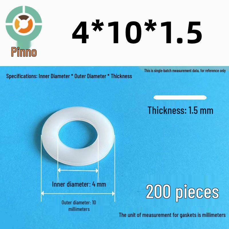 Thickened Nylon Plastic Flat Washer: Hard Plastic Gasket M2-M16