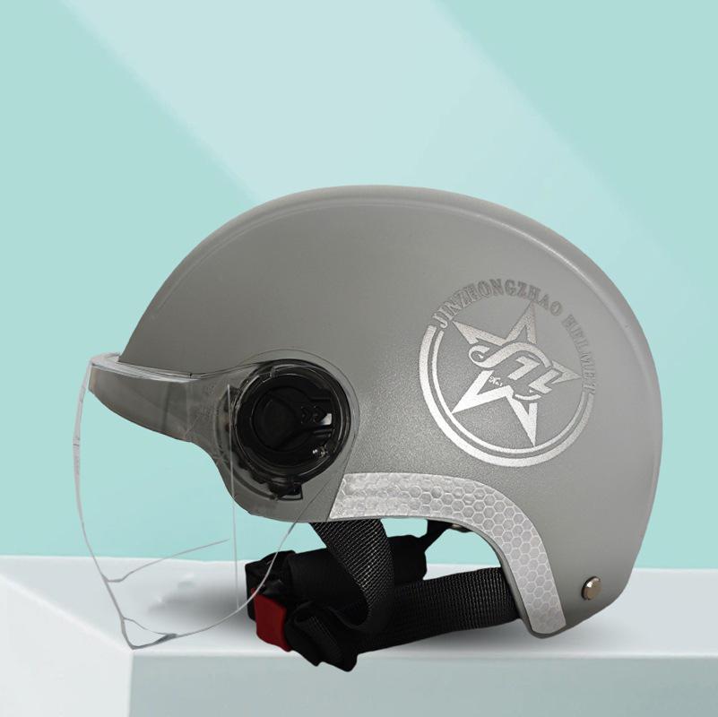 Golden Bell Unisex 3C-Certified Electric Vehicle Half Helmet with Sunscreen for Motorcycles and Bicycles