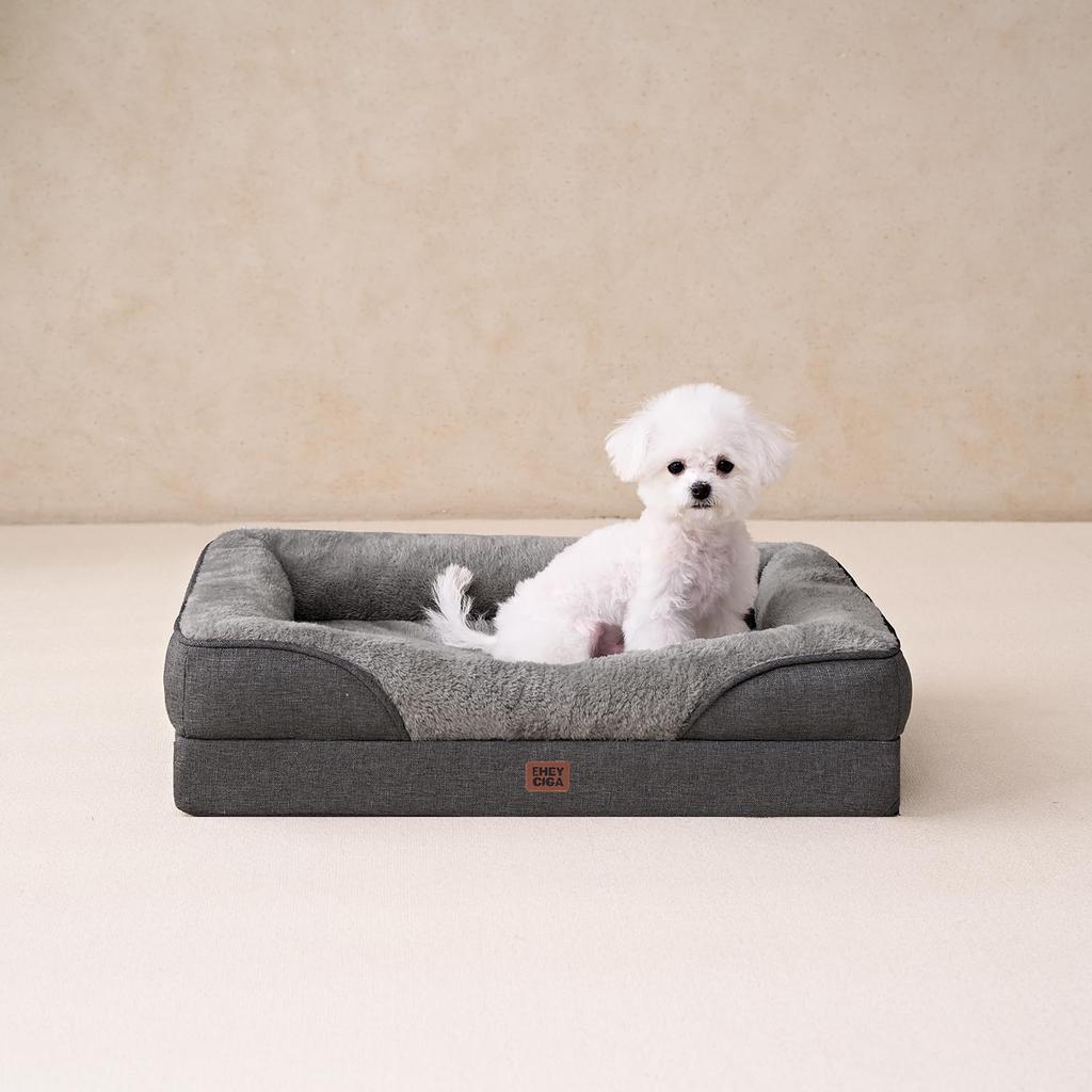 EHEYCIGA Dog Bed, Pet Bed for Dogs, Washable, Waterproof, Cat Bed, High Rebound, Size S, for Small and Medium Dogs, Cushion, Removable Cover, Non-Slip