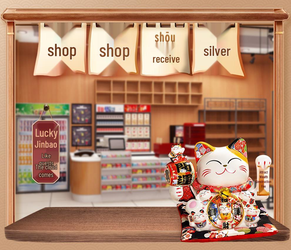 Automatic Waving Fortune Cat Figurine - New Style Housewarming Gift for Front Desk or Shop