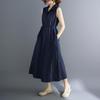 Ärmelloses Plus-Size-Vintage-Neuheiten in Kleidern für Damen, lässig, locker, langes Sommerkleid