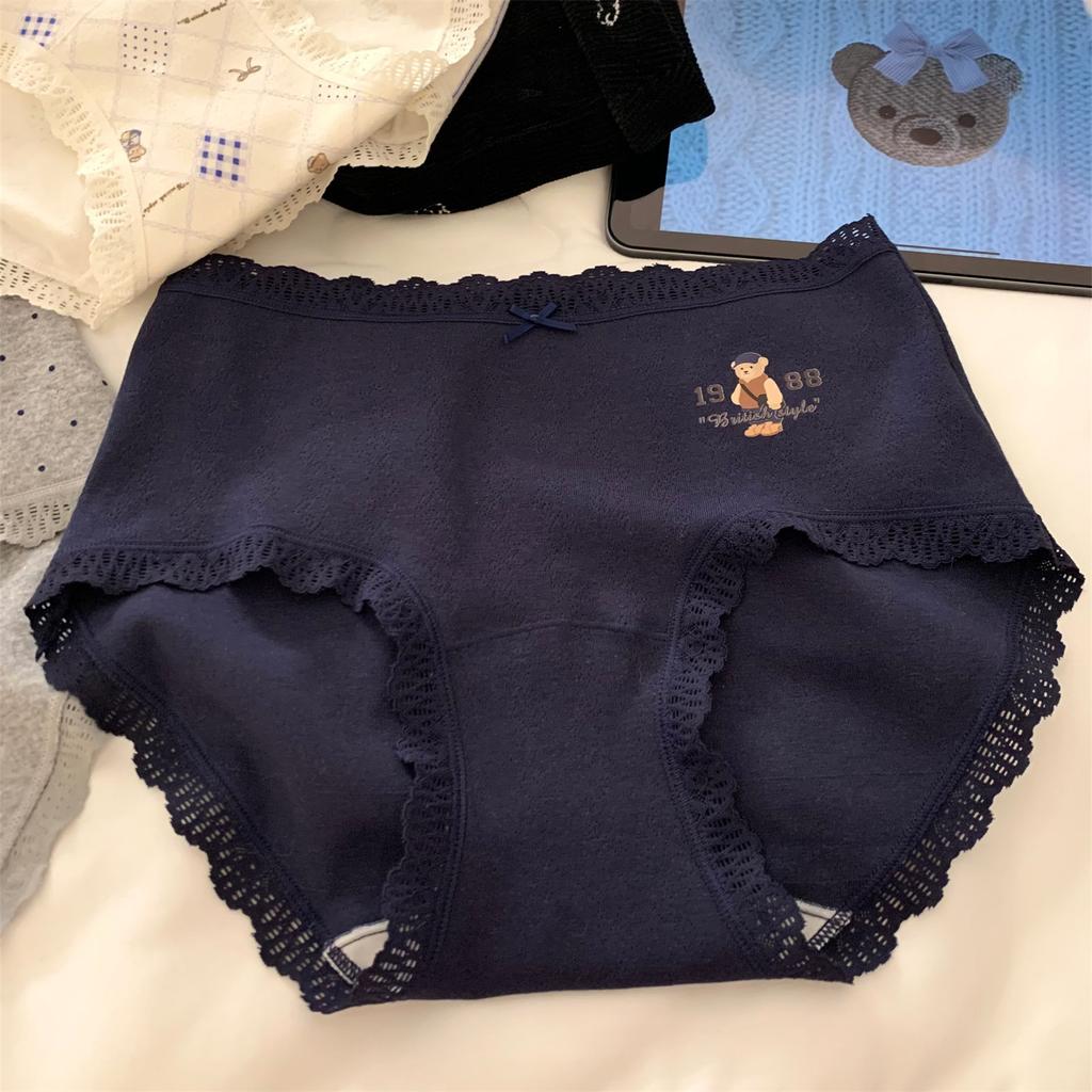 Big Size Ladies Spring and Autumn New Lovely Pure Cotton Without A Mark in The Waist Triangle Briefs