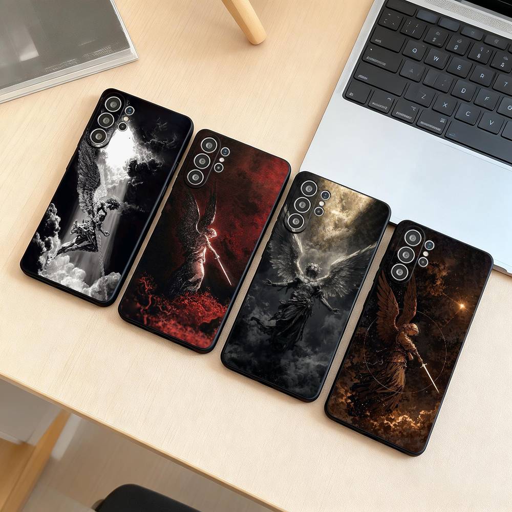 Dark Angel Phone Case For Samsung S25,S24,S21,S22,S23,S30,Ultra,S20,Plus,Fe,Lite,Note,10,Black Cover