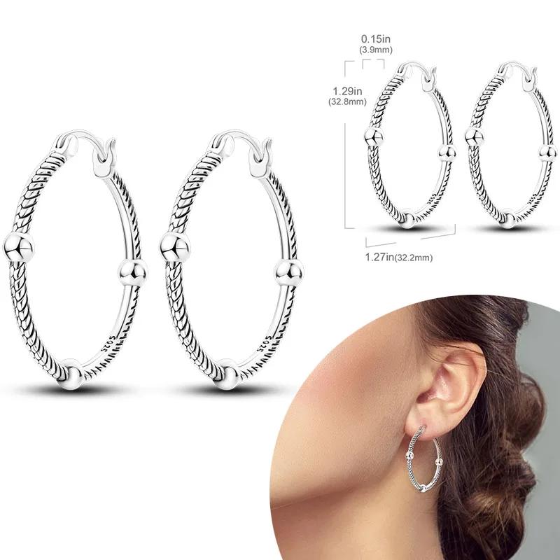 925 Sterling Silber Creolen Hypoallergene Creolen mit Zirkonia Mode Hochwertiger Schmuck für Damen Mädchen