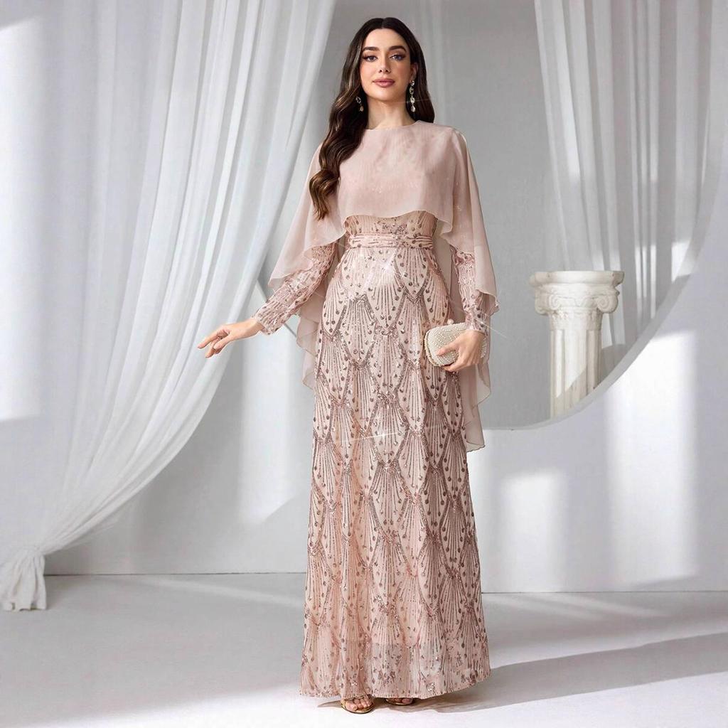 European and American wholesale banquet elegant long socialite cool aura queen dress