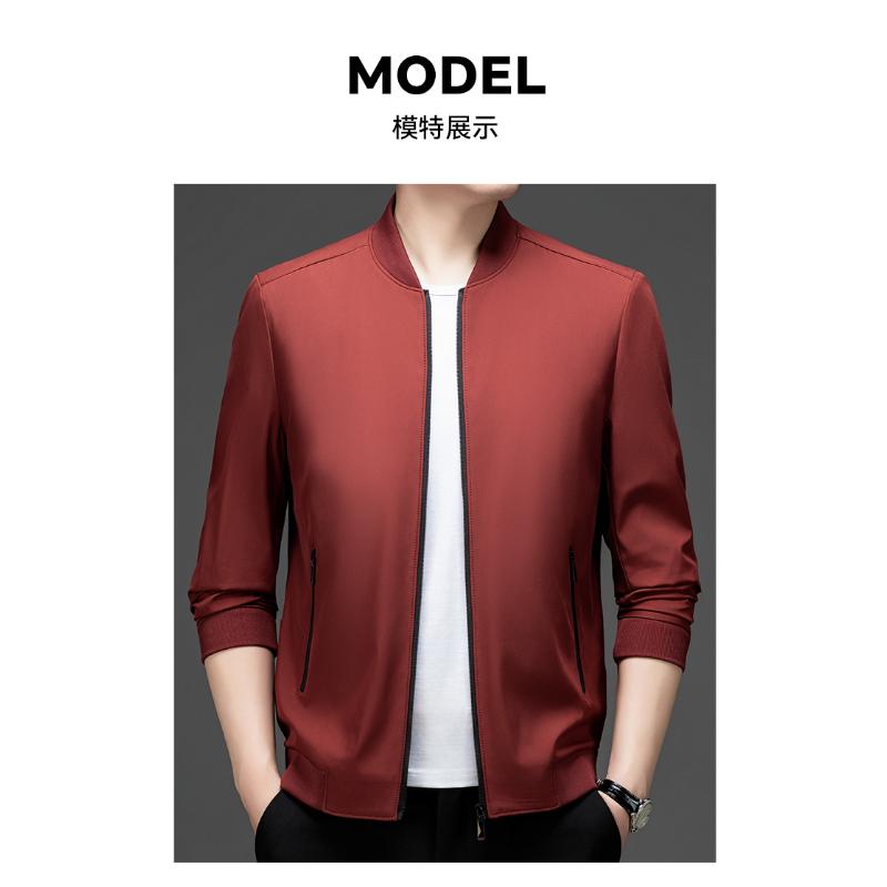 

Однотонный кардиган на молнии, осенне-зимняя мужская куртка, деловая повседневная куртка, топ со стойкой L красный