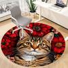 1pc Cat Portrait Chair Carpet for Office, Round Non-Slip Durable Large Size Office Carpet, Suitable for Office, Beautiful Decoration