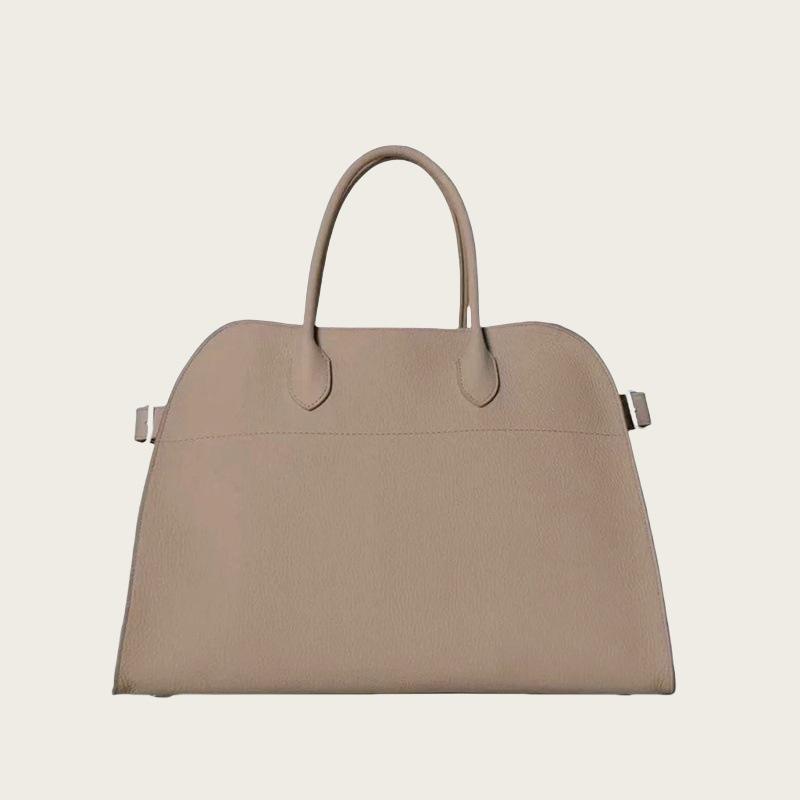 Brand 15 Inch Large Capacity Tote Bag For Women Top Grain Cowhide & Suede Briefcase, Leather Work Bag, Commuter Platinum Bag