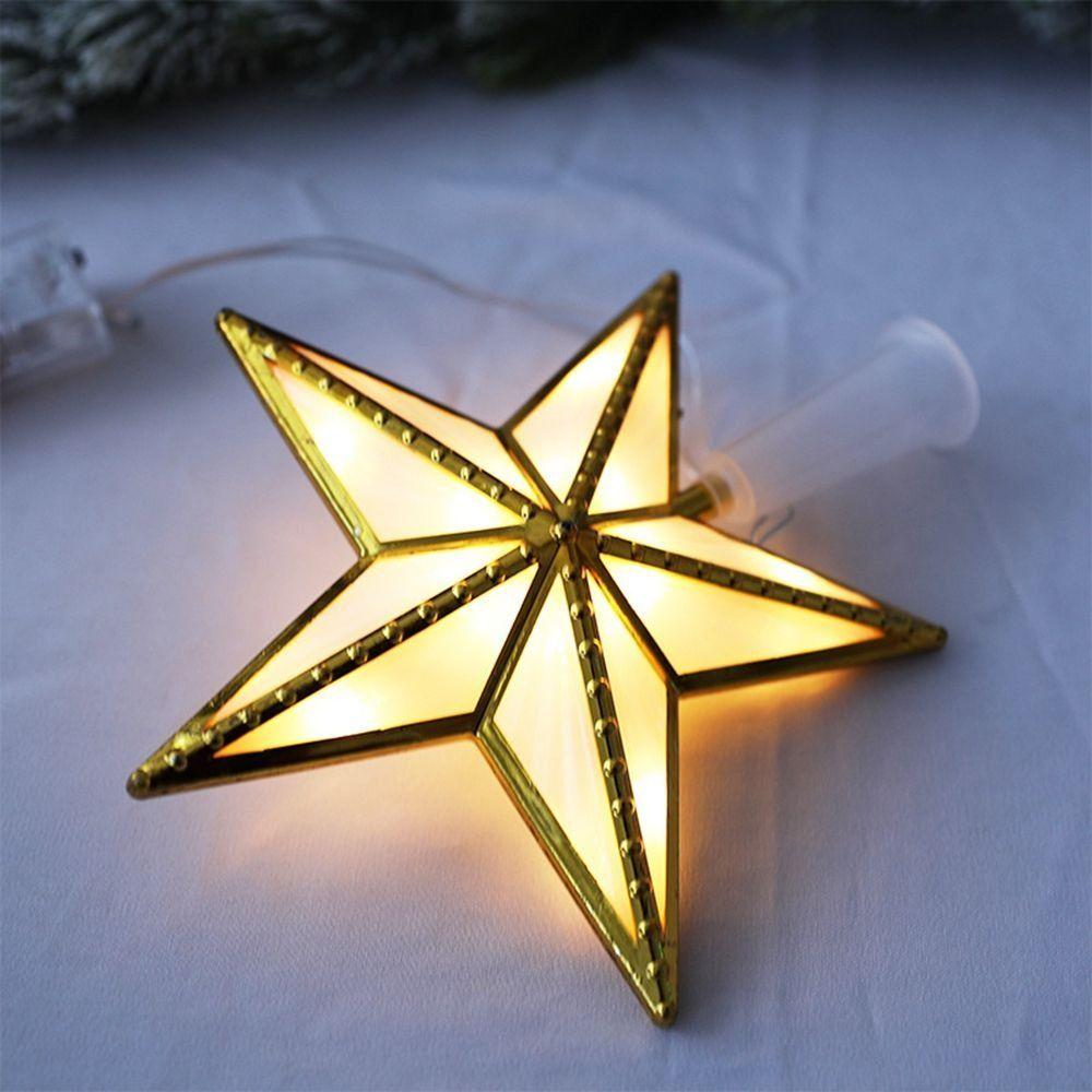 Plastic Christmas Tree Top Star Glowing Lightweight Christmas Decorative Star Light Lovely Christmas Tree Ornament New Year