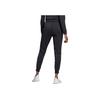 adidas Solid Color Brand Logo Print Elastic Knit Sports Pants Women Bottoms Black EI5540