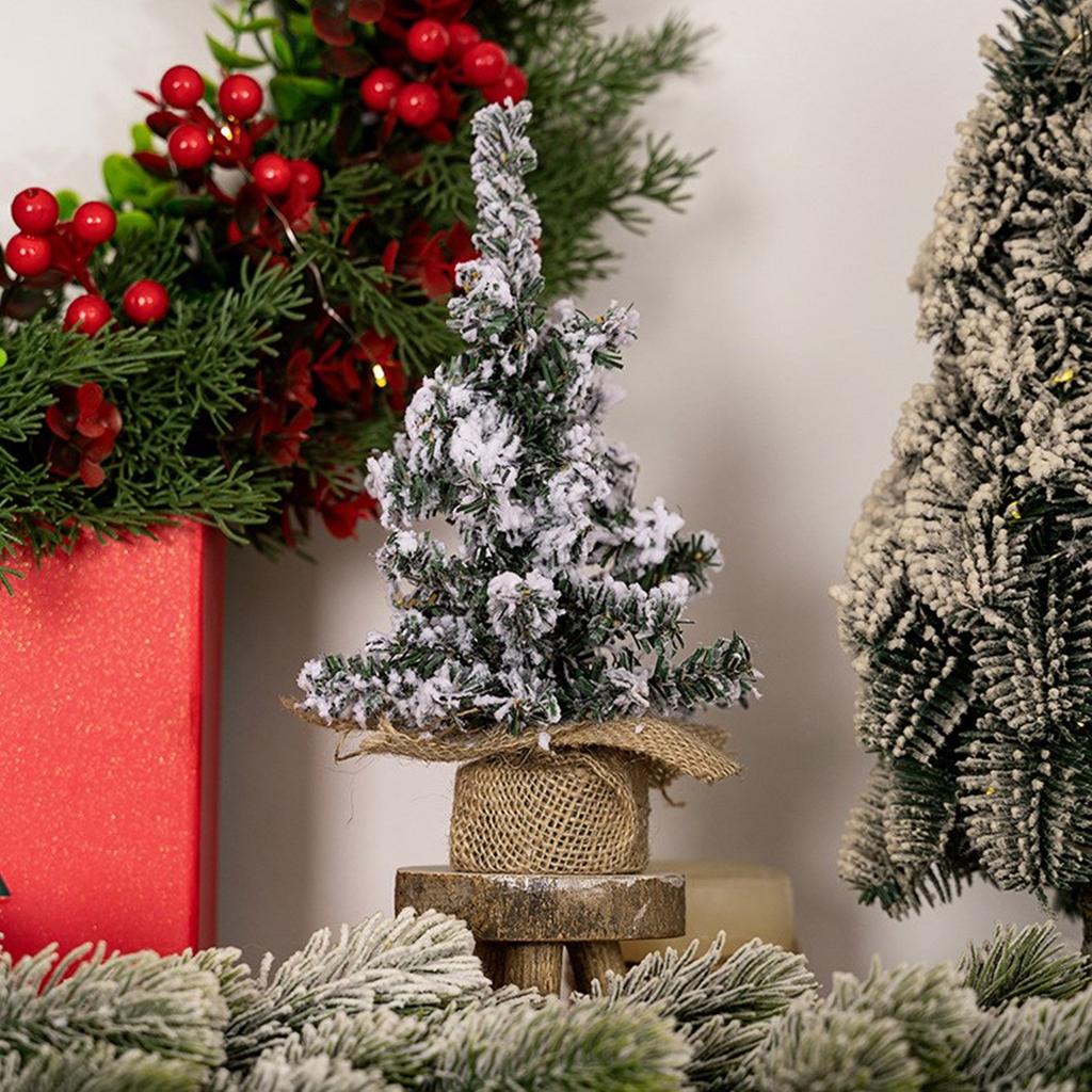 Lifelike Snow Covered Christmas Tree Decoration Delicate Burlap Base Snowy Christmas Tree for Home & Office Festival