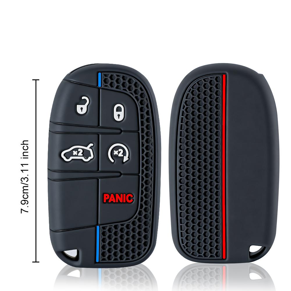 Silikonové pouzdro na klíče od auta pro Dodge Ram Charger Journey Durango Jeep Grand Cherokee Chrysler Držák na klíčenku