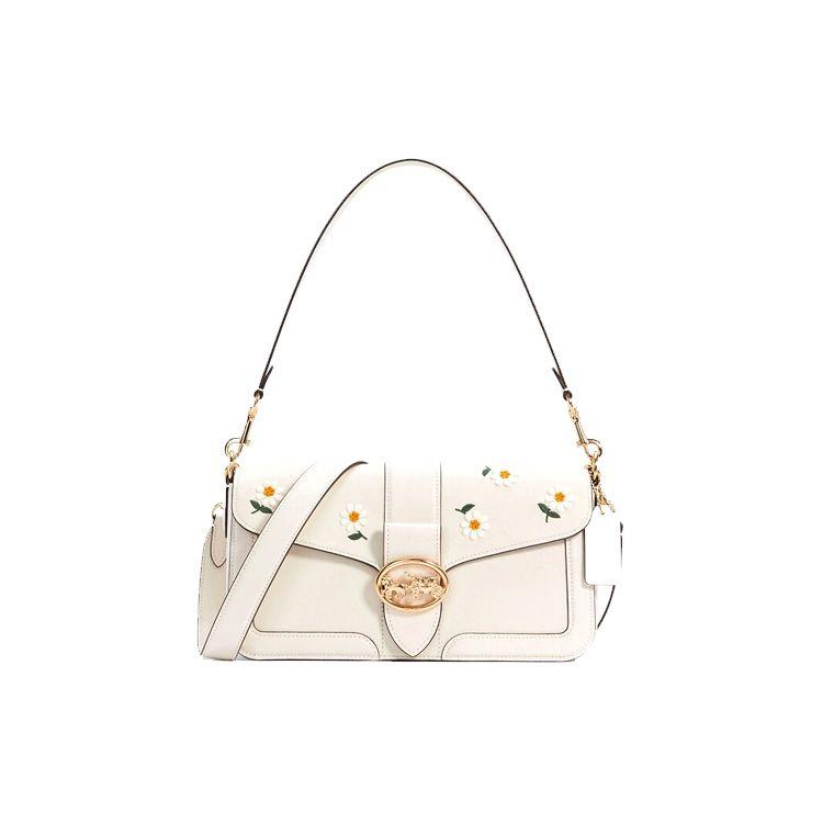 

Coach Georgie 27 Daisy Embroidery Leather Shoulder Bag Women Handbags White C3594-IMCAH Basic Set (Bag+Dust Bag)