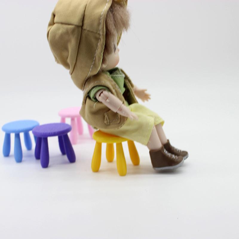 1Pc Mini Chair Toy 1:12 Scale Dollhouse Stool Gift Doll Accessories Plastic Miniature Furniture Photo Props Scene Model
