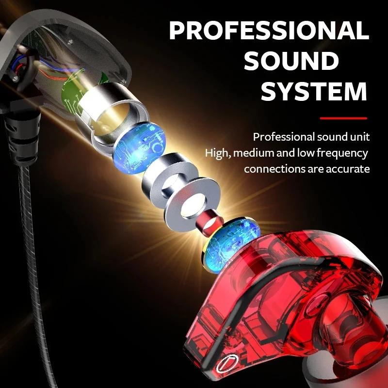 HIFI 6D Ασύρματα Ενσύρματα Ακουστικά In-Ear με Βάση Surround Μπάσου 3.5mm Τύπου C Ακουστικό Αθλητικό Αδιάβροχο Ακουστικό Παιχνιδιών Handsfree Ακουστικά με Μικρόφωνο