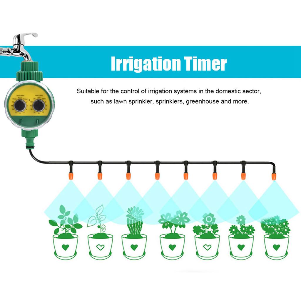 Irrigation Timer,Two   Electronic Watering Timer 16 Times Daily Waterproof Electric NaIntelligent Irrigation Timer for Roof Garden