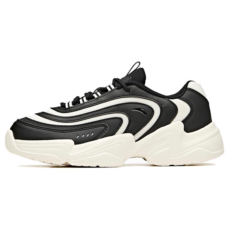 

New Anta Life Collection Cushioning Anti Slip Wear Resistant Breathability Low Top Casual Shoes Women s Black White 121948823R-1 35.5