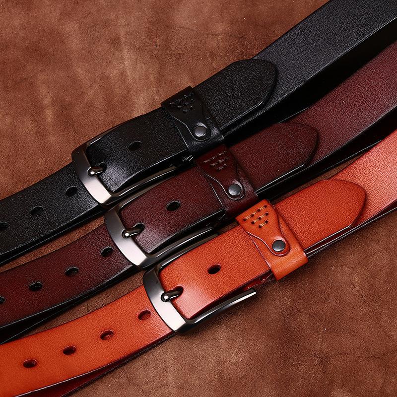Simple, Fashionable And Versatile Trend Italian First-Layer Cowhide Belt Men'S Genuine Leather Casual Jeans Men'S Belt