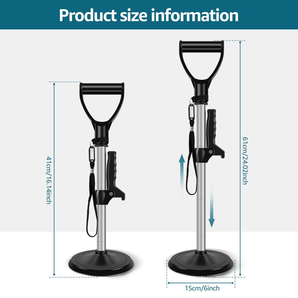 Mobility Aids Tool Height Adjustable Stand Assist Aid 6 inch Base Standing Aids Support Nonslip Mobility Assist Tool Lift Assist
