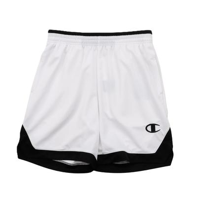 Logo Basketball Brodé à Gauche Imprimé Caoutchouc à Droite Short Blanc, Séchage Rapide, Un Point Devant, Dos, C3-BB521, Homme,