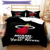 3pcs Custom Name Miami Heat Bedding Set Duvet Cover Closure Includes 1 Duvet Cover & 2 Pillowcases, Soft and Comfortable for All Seasons.