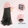 Synthetic Baseball Cap Hair Wig Pink Cap Hair Extensions Naturally Connect  Adjustable Hat Wig Heat Resistant Daily Use Wig