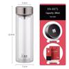 XN-6671 Double-Layer Insulated Glass Water Bottle with Filter, 395ML
