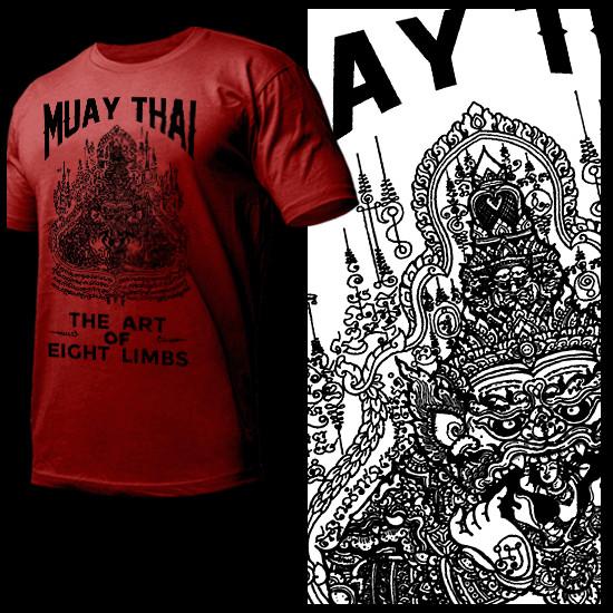 

Muay Thai T-shirt Thai boxing yantra deity tattoo Thai Boxer Martial Art tee 4XL