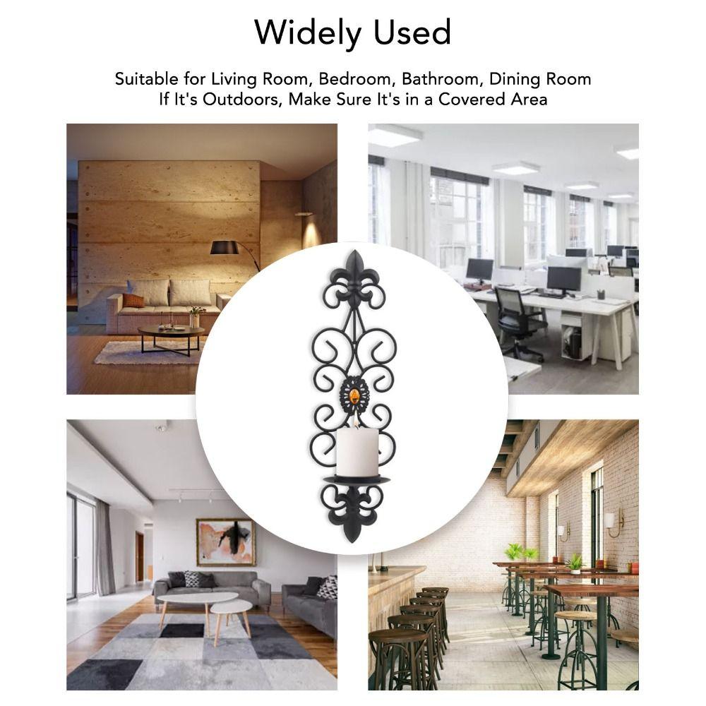 Light Luxury Wall Mounted Candle Holders Iron Art Metal Tealight Ornament Dinner