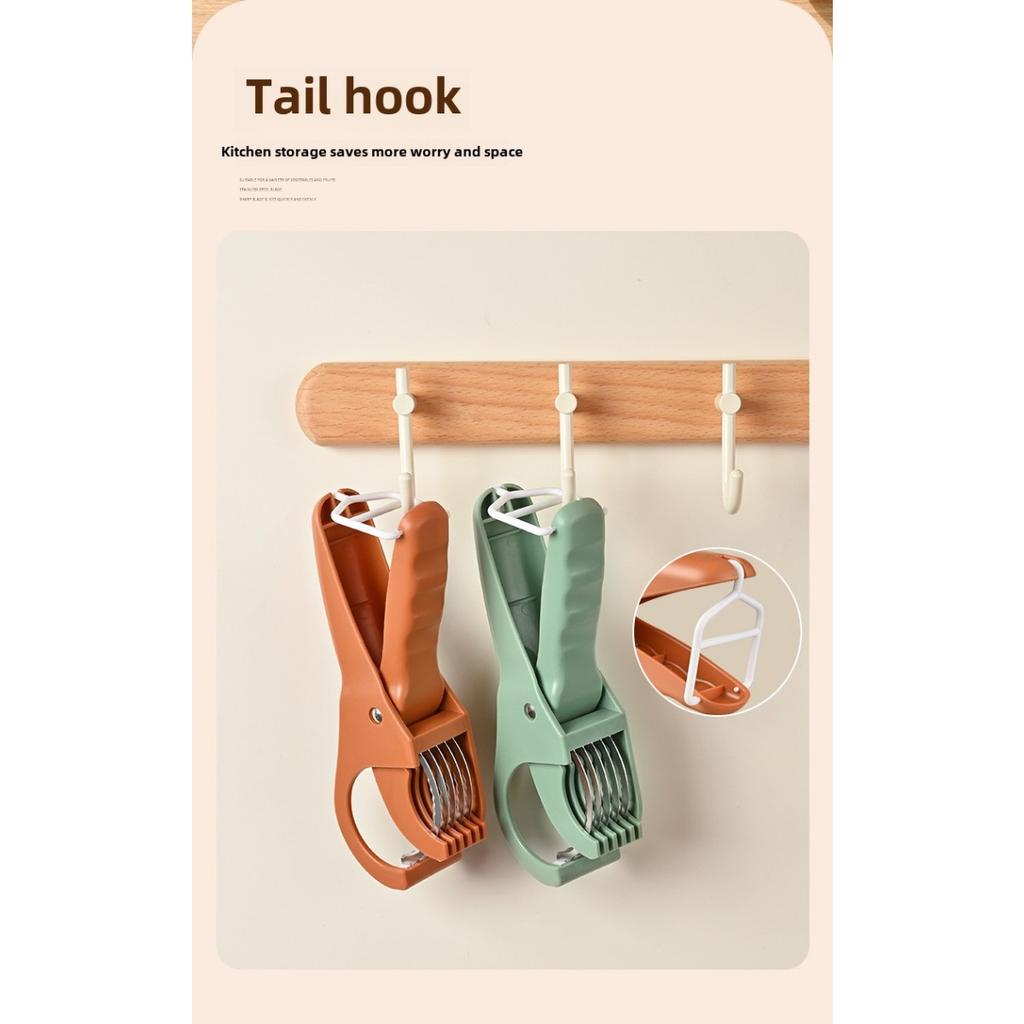 Multifunctional Fruit and Vegetable Slicer - Stainless Steel Blades, Manually Operated, Cuts Perfect Slices of Fruit, Cucumber and Ham