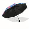 Stitch,Lilo Automatic Folding Umbrella   Simple 8 Rib Design, Bright Cartoon Pattern, Durable Iron Frame, Suitable For Travel, Outdoor, Beac
