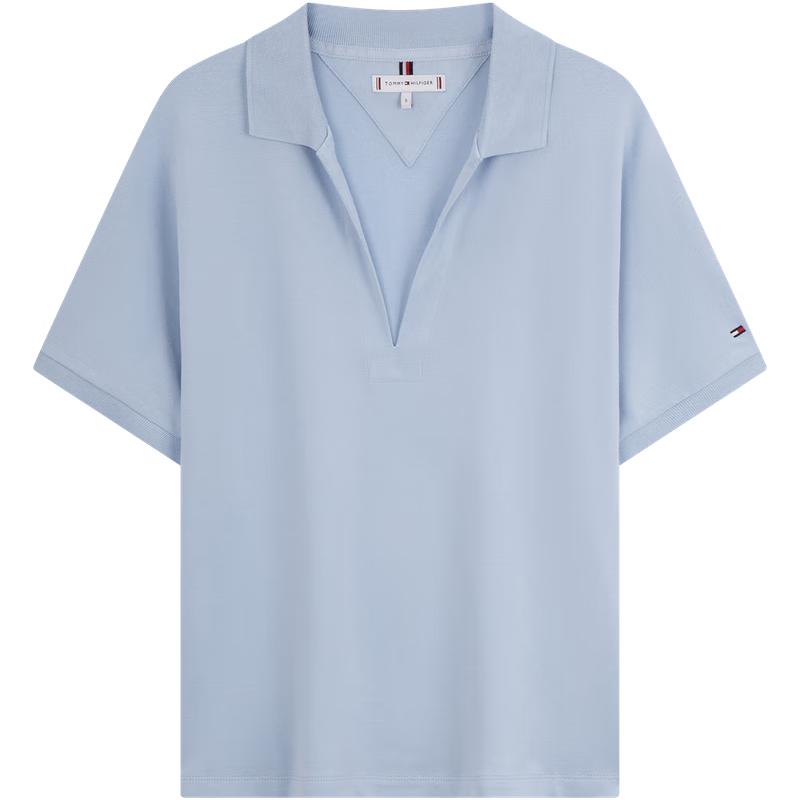 Tommy Hilfiger Women's 2025 S/S Premium Lyocell V-Neck Polo Tee