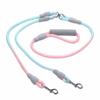 1.2cmx0.8M+1.0cmx0.6M Multi Colors Double Dog Leash Lightweight Dual Pet Leash  Outdoor Travel