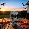 3D Printed Skull Statue Statue Halloween Creepy Figurine Gothic Table Party Supplies Centerpiece Spooky Ornament for Home Mantel Desk Decor