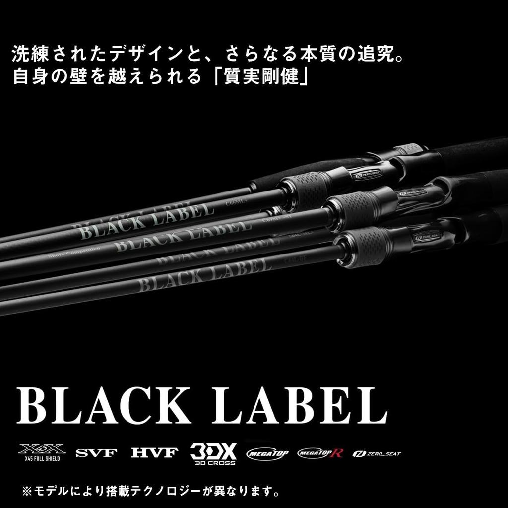Daiwa BLACK LABEL C66M-ST Casting Rod Bass Fishing Men's Black