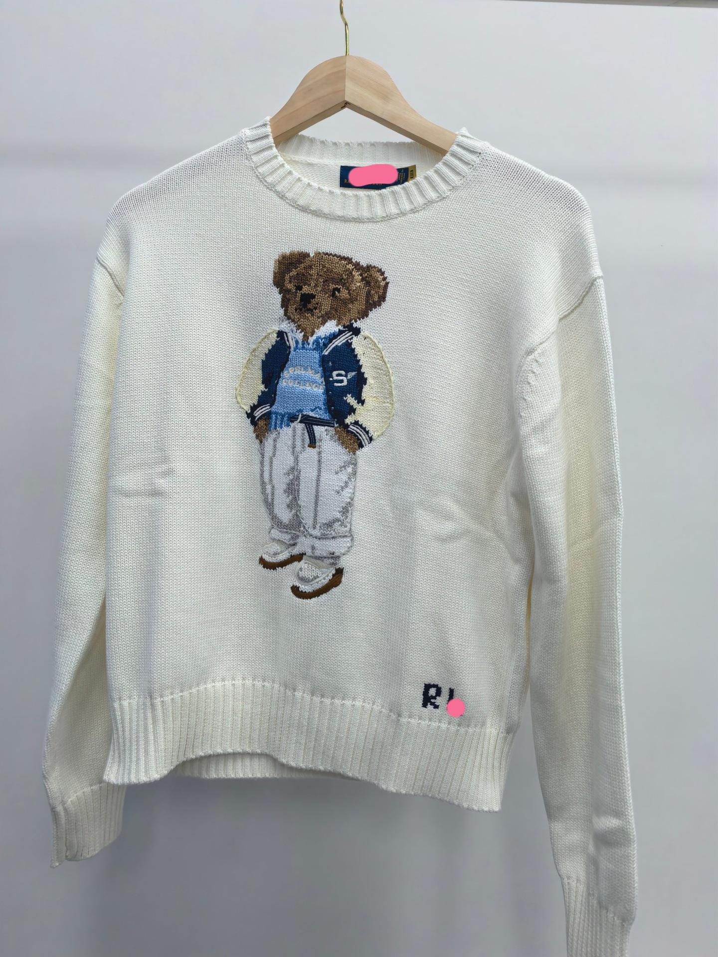 

Жіночий светр 2025 року з щільної чистої бавовни з ведмедиком: Високоякісний, сканований, ідеальний для осені та зими Medium білий