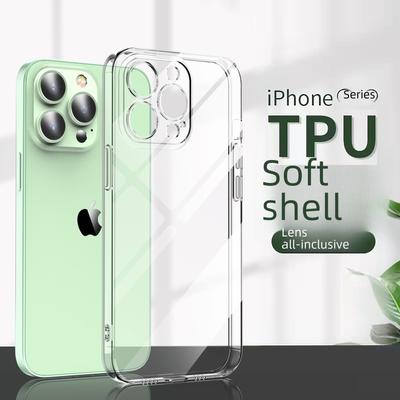 Apple iPhone 15/13/4 Mini Transparent TPU Silicone Case, Full-Cover, Soft Protection