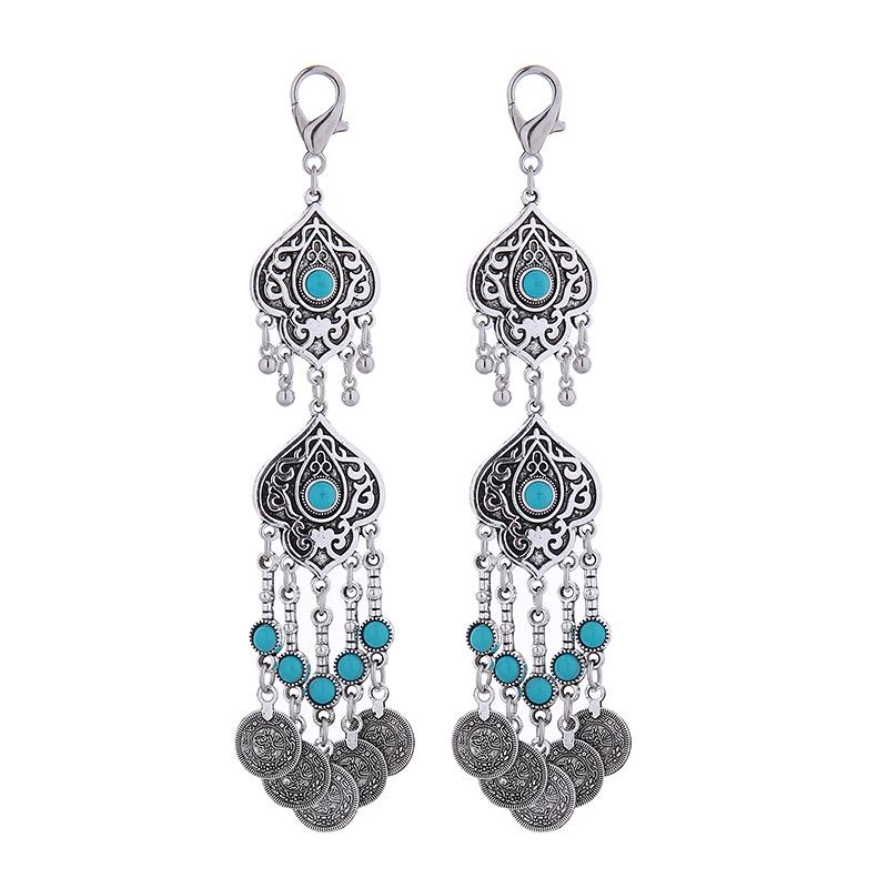 Kazakh Princess Tassel Keyring: Ancient Style Alloy Backpack Pendant & Hair Accessory with Lobster Clasp