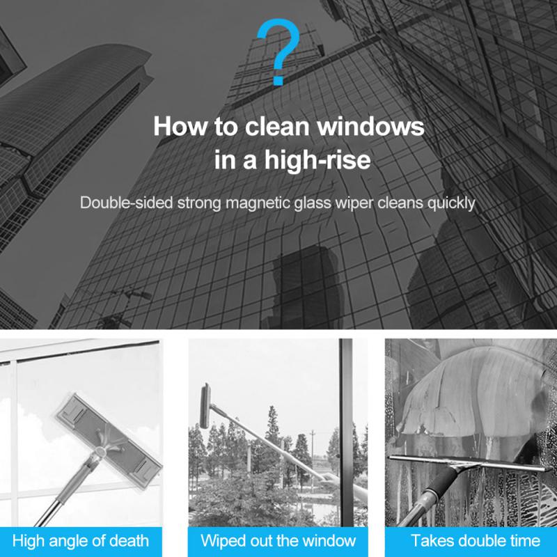Magnetische Fensterreiniger Reinigung Haus Fensterglas Reiniger Werkzeug Doppelseitiger Wischer Nützlicher Oberflächenreiniger