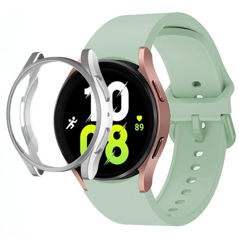 Silicone Strap+TPU Case for Samsung Galaxy Watch 5 44mm 40mm/4 44mm 40mm Sport Wristband for Samsung Watch 5/4 Protective Shell