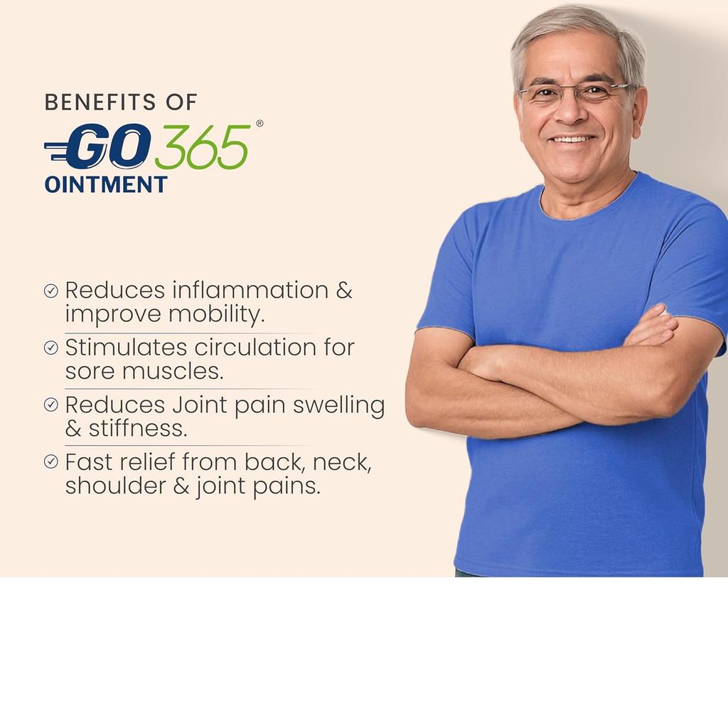Charak Go365 Herbal Joint And Muscle Comfort Ointment Fast Absorbing Massage Balm For Daily Mobility Care 30 g Pack Of 3