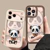 Black Coat Panda Pattern Case For iPhone 17 Pro Max Funda Shockproof Bumper Cover For iPhone 16 Pro Max 15 14 13 12 11 Air 16E