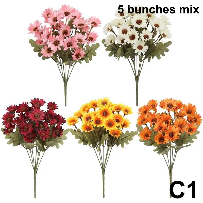 Künstliche Sonnenuntergangs-Chrysanthemen Blumen Realistische Außen-/Innen-Blumenarrangements Wasserdicht Winddicht Künstliche Blumen Heimparty Dekor