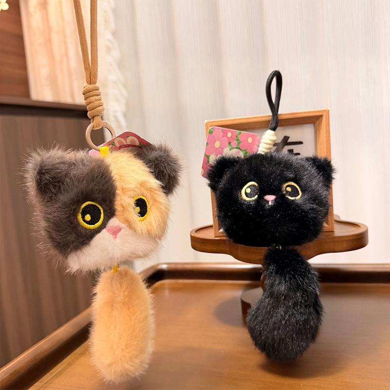 Cute Cat Plush Doll Toy Pendant For Women Backpack Car Hangings Ornament Accessories Gifts