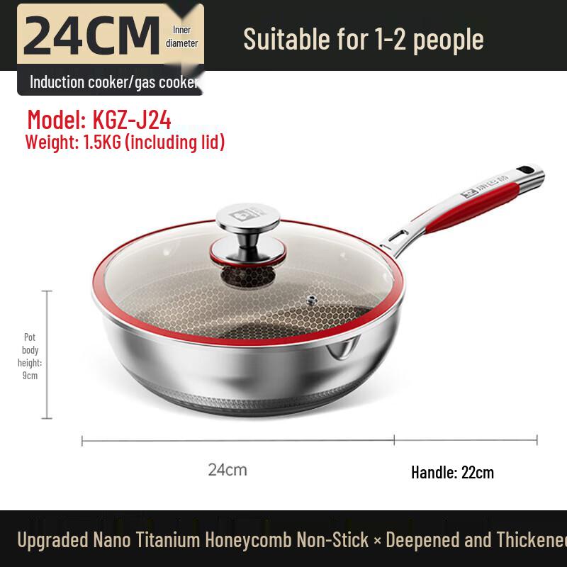 KOMBBACH 316 Stainless Steel Baby Food Frying Pan 24cm